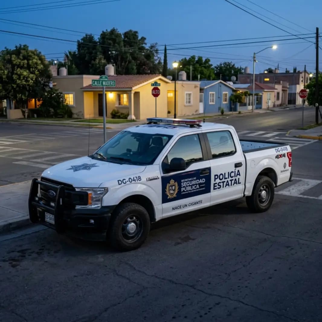 Patrulla de la Secretaría de Seguridad Pública del Estado de Durango.